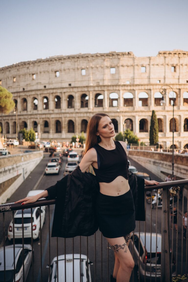 Solo photoshoot on the Colosseum viewpoint in the last light
