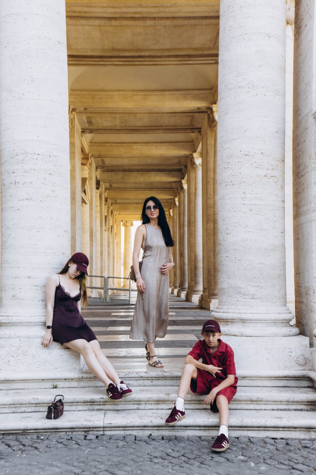 Group photo on the steps of the Capitoline colonnade