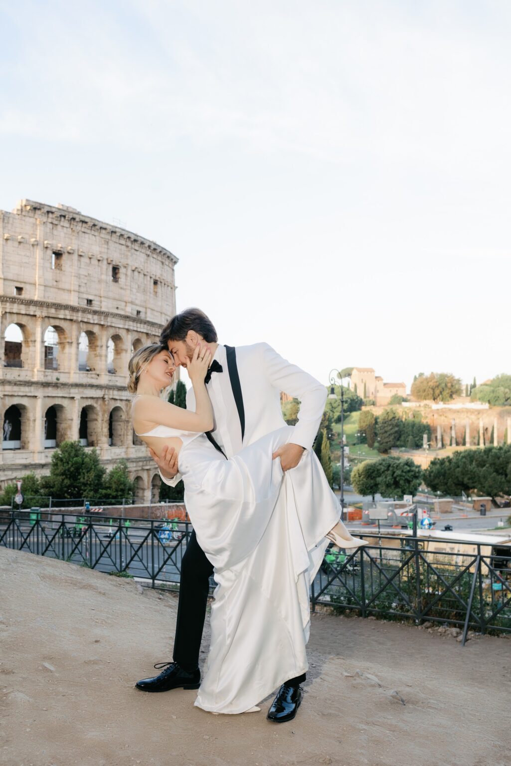 A dip on the terrace by the Colosseum, May morning